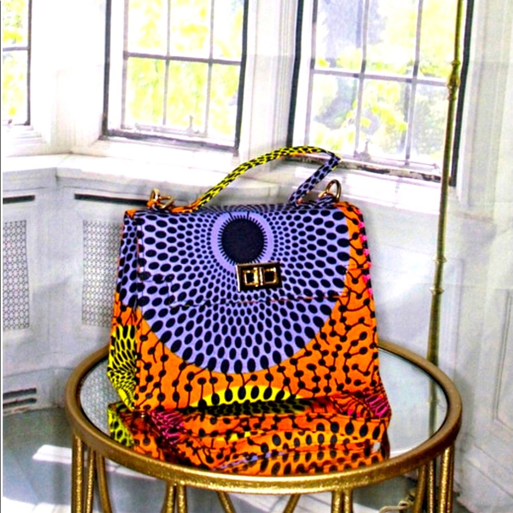 Ankara Handbag - Orange & Purple